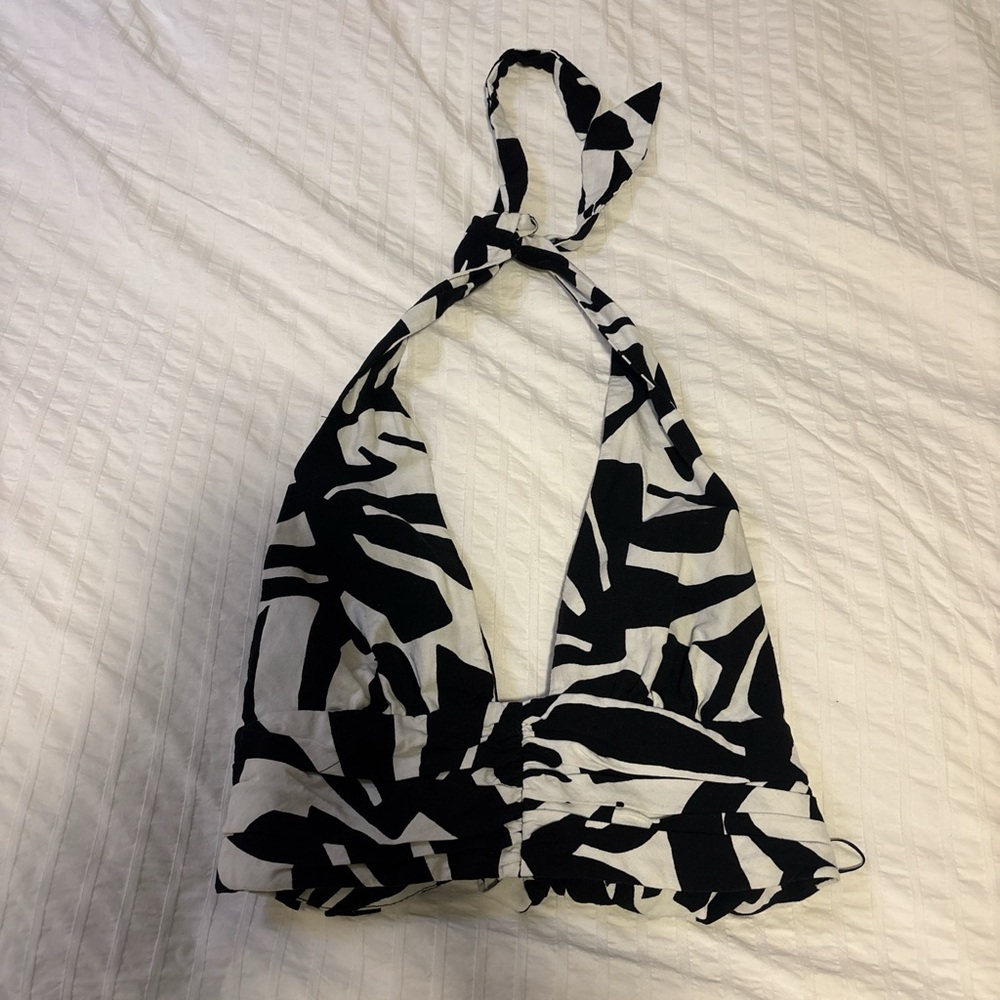 Zara Monochrome Patterned Top